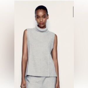 Zara sleeveless soft turtleneck - grey size S